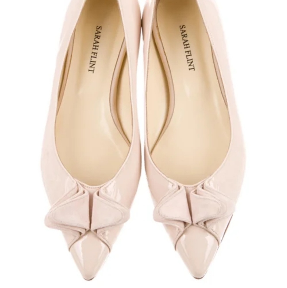 NWB Sarah Flint Cora Nude Patent Flats Pointed 40 US 9- 9.5